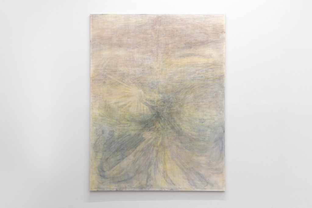 Kuva Milla Askan maalauksesta Luster (2025). Kuvan on ottanut Ahmed Alaousi.