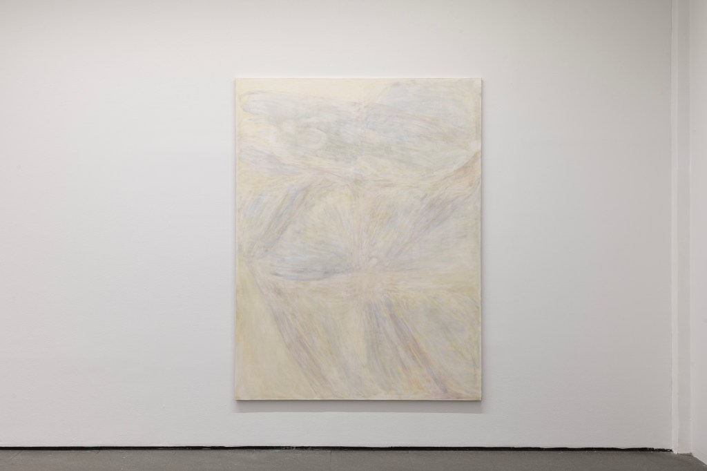 Kuva Milla Askan maalauksesta Purkauksia (2025). Kuvan on ottanut Ahmed Alaousi.